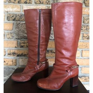 Vintage leather heeled boots